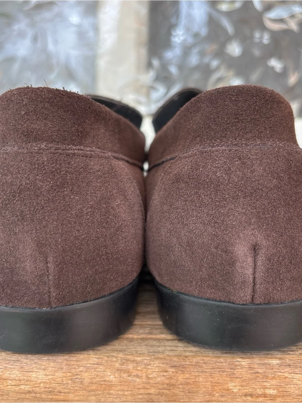 Stacy Adams Brown Suede Slip-On Loafers with Gold-Tone Bit 14 EUC
